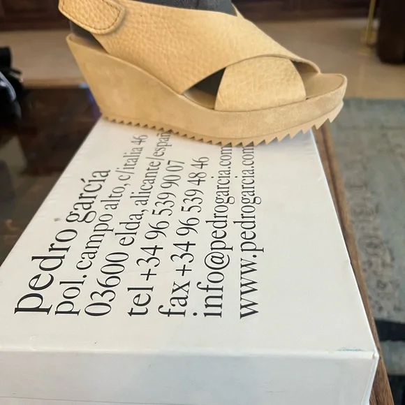 Pedro Garcia Beige Wedge Sandals Federica Ecru 36.5 - Picture 6 of 6